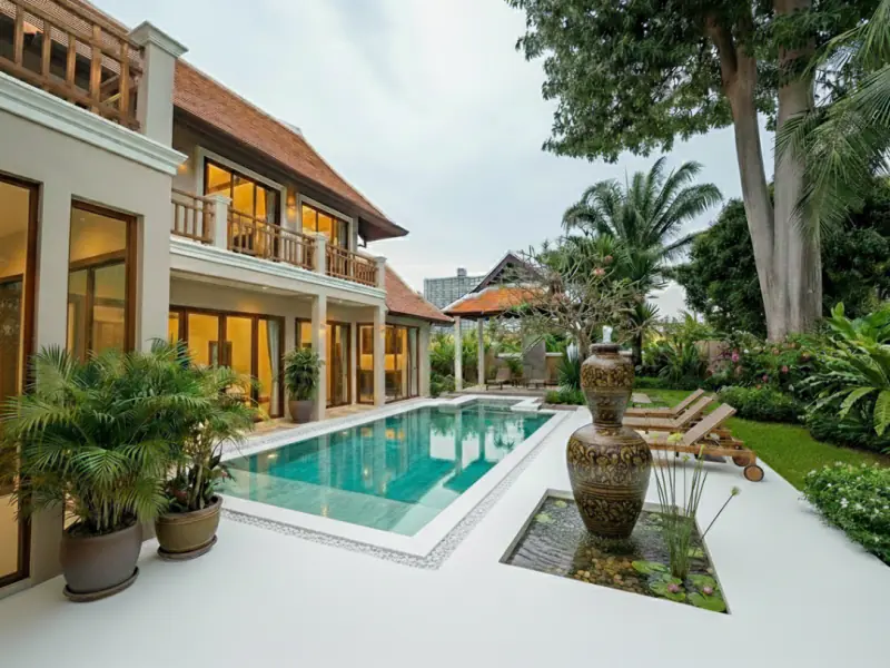 Stylish 5-bedroom BOHO villa in Thabali Village, near Chateau Dale, Pattaya.
